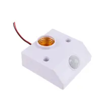 baoda ตัวยึดโคมไฟ NUT SOCKET พร้อม PIR Motion Sensor SWITCH bulb SOCKET AC 90V-250V