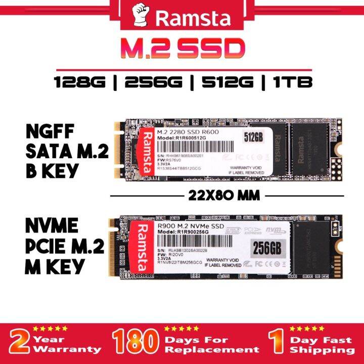 Ramsta M.2 128G 256G 512G 1TB SSD M.2 R600NGFF R900NVMe PCIe Internal Solid State Drives