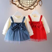 Baby Girl Dress Bow Lace Sleeve Princess Tulle Dress Christmas Wedding Party Costume Birthday Ball Gown Kid Child Clothes A915