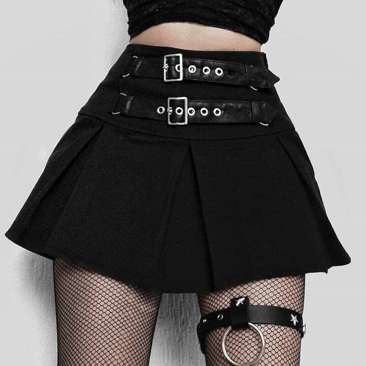 diablo-short-skirt-leather-buckle-high-waist-fashion-pleated-skirt-skirt-gothic-skirt-pleated-mini-skirt-punk-skirt-black-skirt