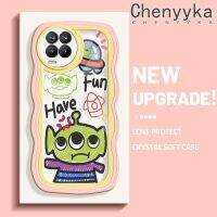 Chenyyka เคสสำหรับ Realme 8 Realme 8 Pro เคสสีสันสดใสลายสัตว์ประหลาดต่างดาวน่ารักขอบคลื่นครีม เคสมือถือกันกระแทกแบบใสนิ่ม เคสโปร่งใสลายกล้องถ่ายรูปสร้างสรรค์เรียบฝาครอบป้องกันซิลิโคน