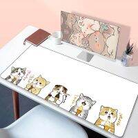 แมวสีขาวขนาดใหญ่ Anime Mouse Pad ขนาด 80X30 ซม. 100x50 ซม. แผ่นรองเมาส์คอมพิวเตอร์แล็ปท็อปโต๊ะคีย์บอร์ดเกมโต๊ะพรม