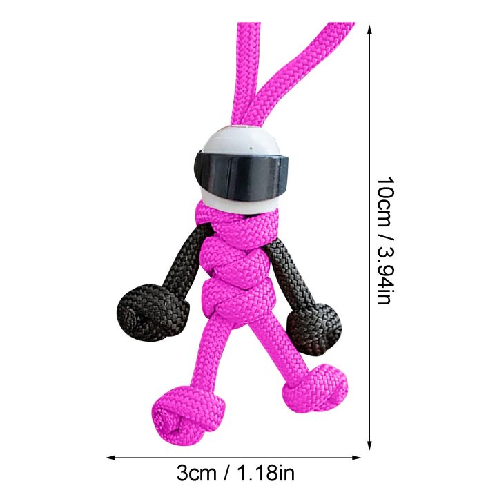 creative-motorcyclist-minifigure-hanging-chain-umbrella-rope-weaving-keychain-personality-motorcycle-helmet-key-accessories