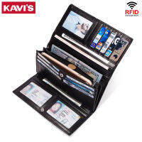 KAVIS Long Womens Wallet Female Purses Genuine Leather Ladies Coin Purse Card Holder Wallets Female Leather Clutch Money Bag