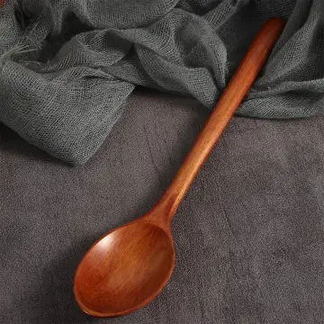 Japanese Natural Plant Ellipse Wooden Ladle Spoon for Cooking