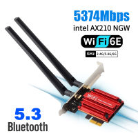 5374Mbps WiFi6E PCIE อะแดปเตอร์ WiFi Intel AX210บลูทูธไร้สาย5.3 WiFi 6การ์ดไร้สาย2.4G/5G/5G 802 11AX /Ac สำหรับเดสก์ท็อปพีซี