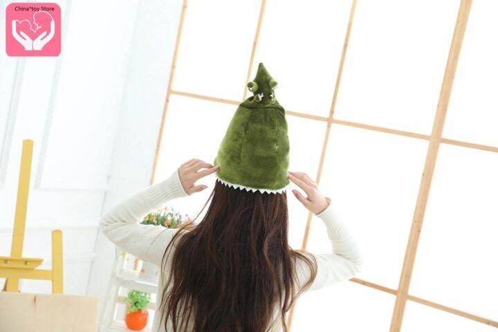 hot-selling-conical-dinosaur-headgear-hat-plush-toy-doll-cartoon-cute-hat-clothing-accessories-pp-cotton