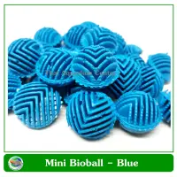 Mini Bioball  ไบโอบอลลูกเล็ก สีฟ้า 100 ลูก สำหรับช่องกรองน้ำขนาดเล็ก, กรองในตู้, กรองบนตู้