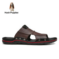 Hush Puppies_Mens Luciano Slides Mens Genuine Top Layer Leather Sandals รองเท้าผู้ชาย รุ่น Lander HP 8HSFB92C3F -สีน้ำตาล รองเท้าแตะหนัง รองเท้าแตะ รองเท้าแบบสวม