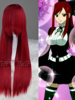 อะนิเมะคุณภาพสูง Fairy Tail Erza Scarlet ยาวตรงเครื่องแต่งกายคอสเพลย์วิกผมสำหรับผู้หญิงอะนิเมะวิกผมสังเคราะห์วิกผม