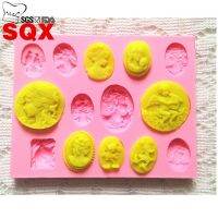 Lady Avatar Cabochon Silicone Mold Polymer Clay Crafts Cameo Cake Decoration Fondant Chocolate Cake Tools SQ1525 Bread Cake  Cookie Accessories