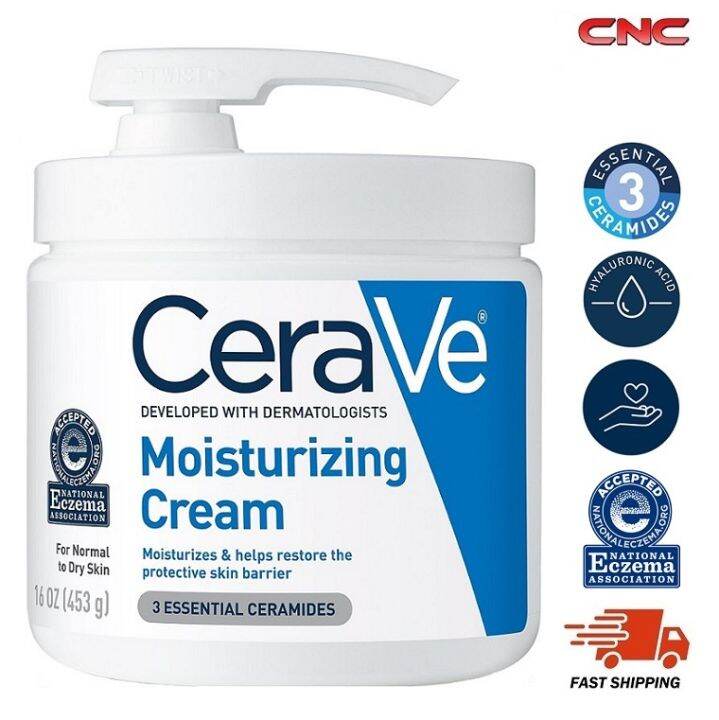 Cerave Moisturizing Cream 453g 454g With Pump Daily Face And Body Moisturizer For Normal To Dry 4751