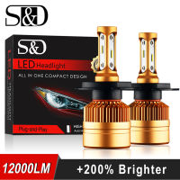 2Pcs H4 LED H7 H11 H8 9006 HB4 H1 H3 HB3 H9 H27 Car Headlight Bulbs LED Lamp with 1515 Chips 12000LM Auto Fog Lights 6000K 12V