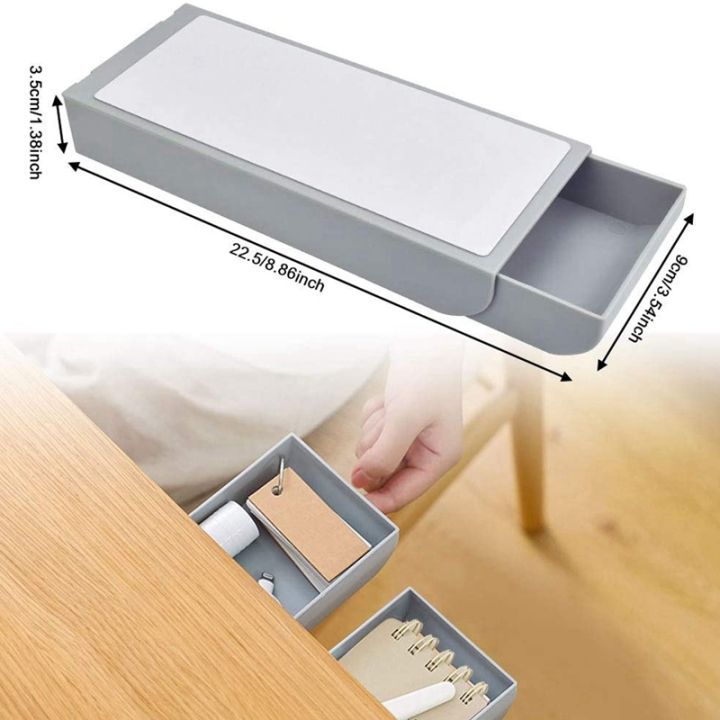 2-pcs-self-adhesive-desk-drawer-hidden-desk-drawer-pencil-tray-hidden-desk-shelf-hidden-pencil-tray-under-desk