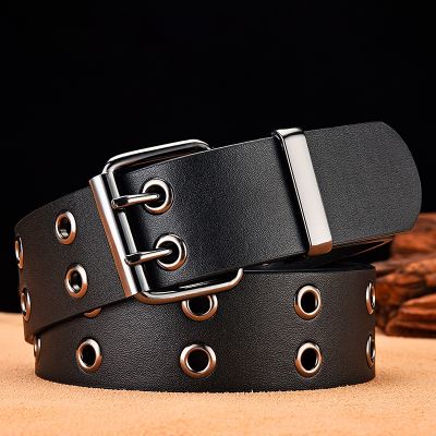 male pu leather double needle belt buckle man 2022 new men belts sell like hot cakes ☞◈