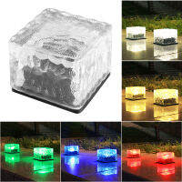 Outdoor 1 LED Solar Light Ice Brick Light Floor Tile Square Underground Light Garden Christmas Decoration for Home Night Light