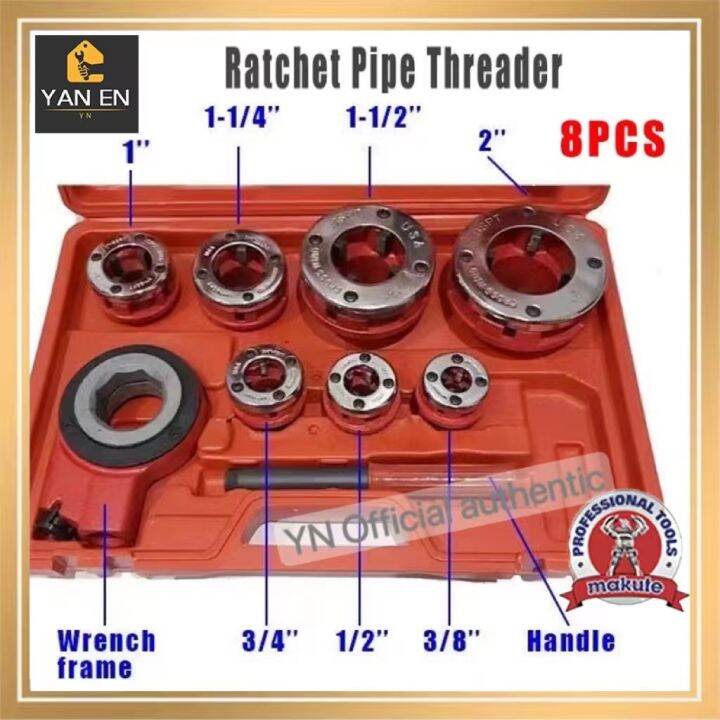 YN Makute Ratcheting Pipe Threading Tool Set ,Metal Pipe Threader Set