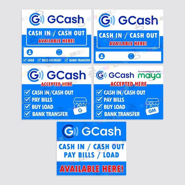 Gcash Cash In And Out Bussiness Sign Laminatedon Board Lazada Ph