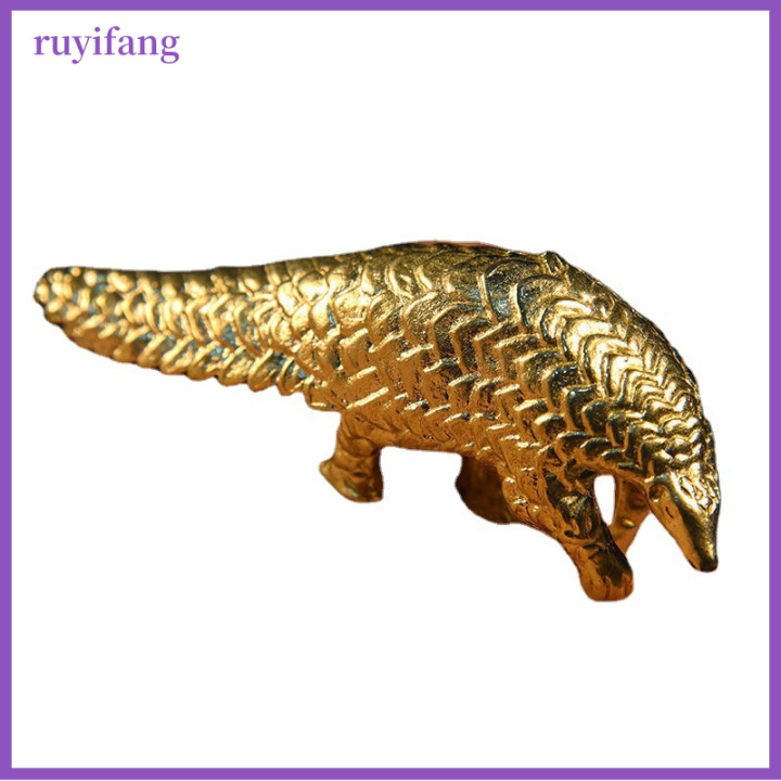 ruyifang-pure-copper-pangolin-figurines-miniatures-รูปปั้นสัตว์วินเทจตกแต่งบ้าน