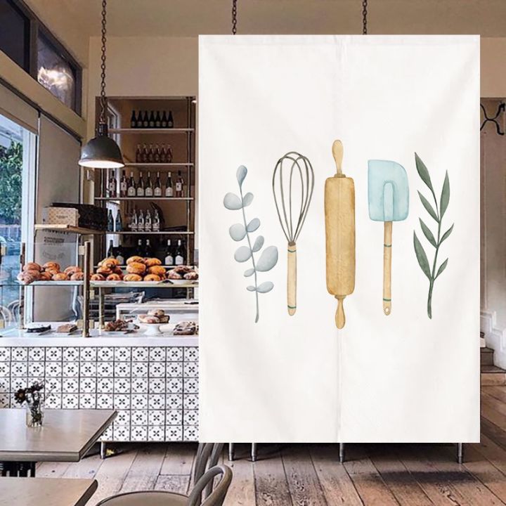 dining-kitchen-bakery-dessert-shop-milk-tea-shop-door-curtain-partition-curtain-shop-commercial-cabinet-block-curtain-unique-half-curtain