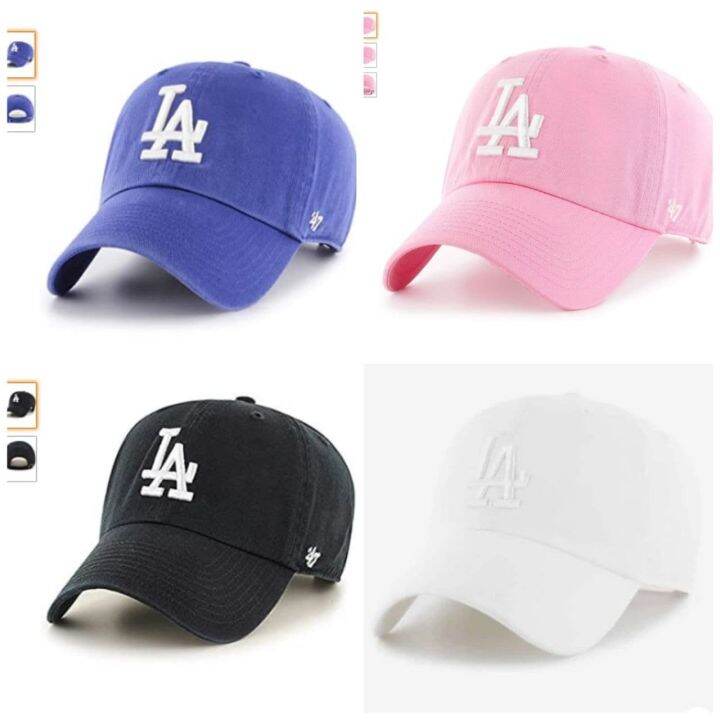 47 Brand Los Angeles LA Dodgers Clean Up Hat Cap Rose Pink/White