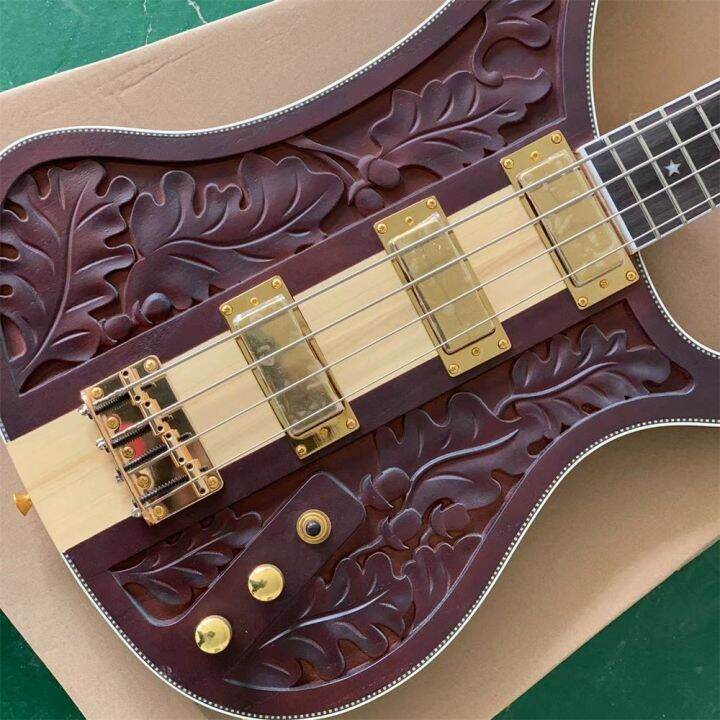 Neck Through Body Rickenback Bass Electric Guitar Mahogany Body Lemmy