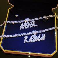 Iced Out Bling 5A CZ Sexy Name Pendant Choker Necklace Heart Buckle for the 9 MM Rhinestone Cuban Chain