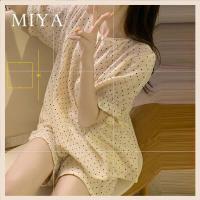 COD DTRUTYUYTUU New Summer Ins Short Sleeve Cardigan Pajamas Womens Japanese Polka Dot Lace Internet Hot Casual Shorts Home Wear Suit