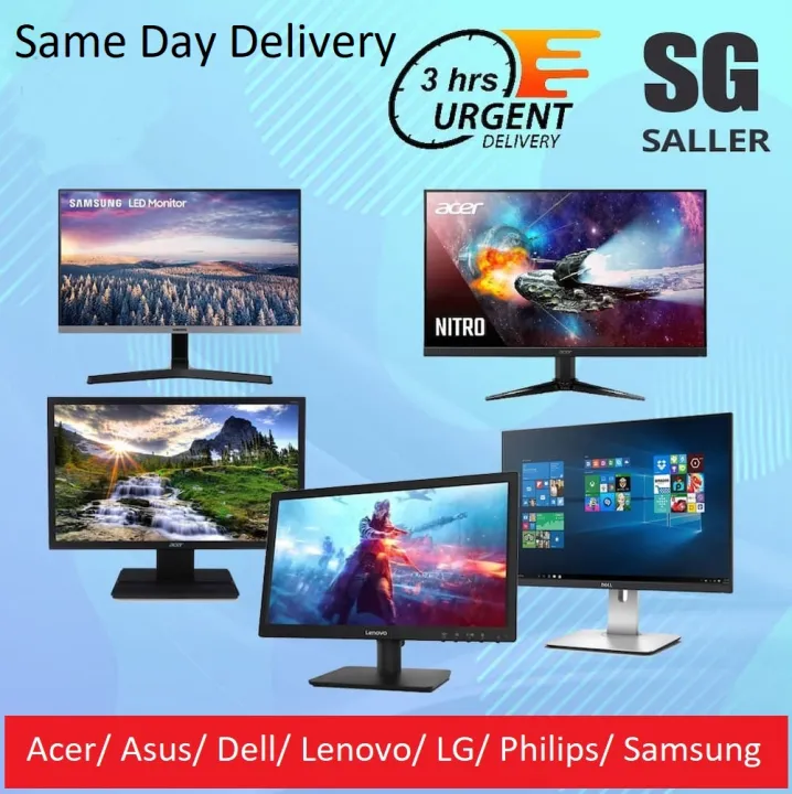 Same Day Delivery] (Certified Refurbished) Acer Asus Dell Lenovo LG Philips  Samsung LCD LED Monitor (20, 22, 23, 24 Inches) Monitor HDMI Port Full HD  1920 x 1080P | Lazada Singapore