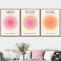 Mind Body Soul Positive Aura Energy โปสเตอร์ Gradient Spiritual Wall Art ภาพวาดผ้าใบสำหรับห้องนั่งเล่น Home Decor