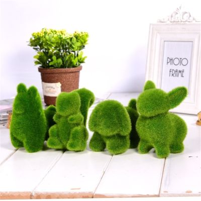 Christmas Handmade Artificial Turf Grass Animal Easter Rabbit Home Office Ornament Room Office Wedding Decor Easter Bunny Party