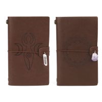 Retro Leather Binder Clear Card Pocket Zipper Budget Envelopes Journal Notebook for Women Men Budget Planning Journaling