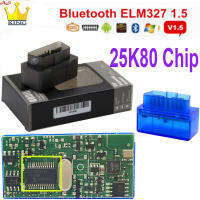 มินิ ELM327 V1.5 PIC18F25K80 OBD2รหัสสแกนเนอร์อ่าน ELM 327 1.5 OBD บลูทูธวินิจฉัยเครื่องมือสแกน V1.5ชิปสำหรับ Android