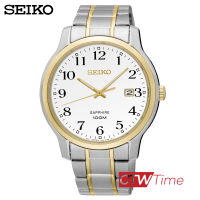 (ผ่อนชำระ สูงสุด 10 เดือน) Seiko Quartz นาฬิกาข้อมือผู้ชาย สายแสตนเลสสองกษัตริย์ รุ่น SGEH68P1