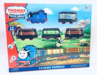 Share ของเล่นเด็ก ชุด รถไฟ Thomas cartoon train ใช้ถ่าน พร้อมรางมี 4โบกี้ มี 17 ชิ้นต่อรางยาว 78 ชม.งานดีมากๆค่ะNo.266B-1