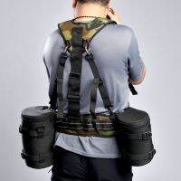 ☊♞ Hot Sale Multi-function Dual Shoulder Strap with Waist Belt for Canon Nikon Sony DSLR Cameras Lens Bag Tripod Accessories