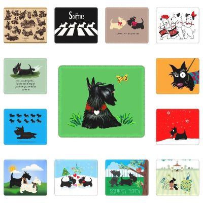 Funny Scottish Terrier Dog Mouse Pad with Locking Edge Gaming Mousepad Non Slip Rubber Scottie Lover Office Computer Mat Pad