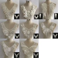 High Quality DIY Embroidery White Lace Collar Applique Neckline Decorative Accessories Bride Wedding Dress