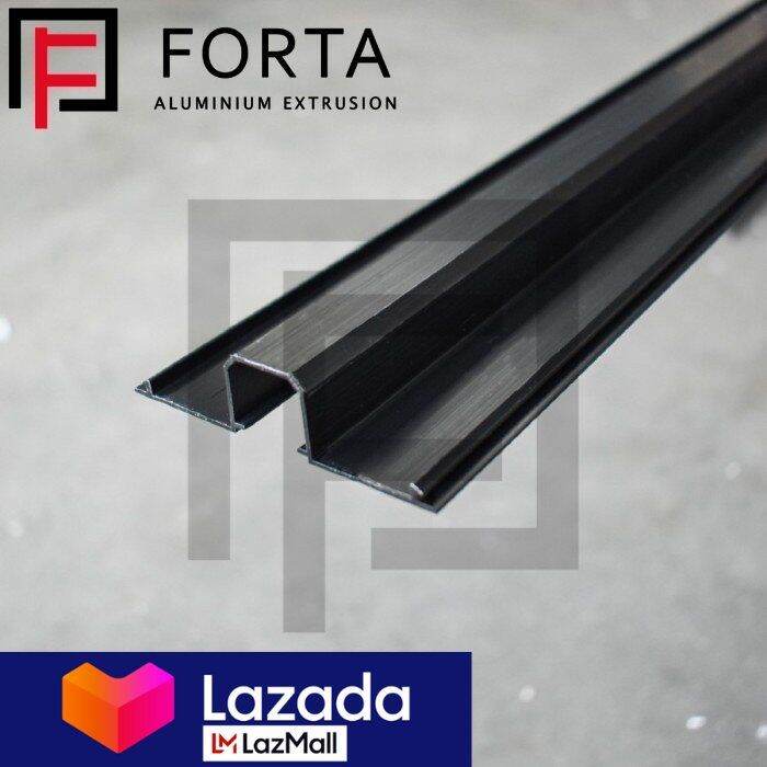 Forta Aluminium Anodizing Tutup M Kusen Kaca Mati Inch Hitam