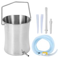 Top Deals 2L Health Stainless Steel Enema Bucket Suitable for Colon Cleansing Reusable Constipation Cleaning Detoxification Clea