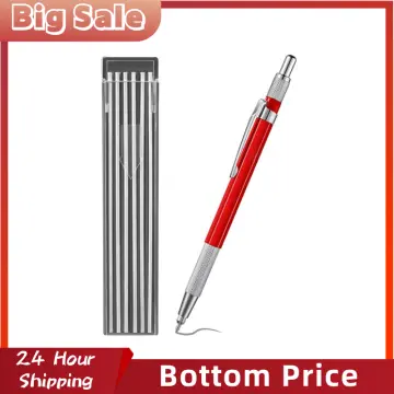 5 Packs Silver Streak Welders Pencil Set with Carbide Scriber Tool Solid  Marker Metal Marking Tool Built-in Sharpener