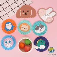 Makayo วัสดุกันลื่น ​ล้างได้  ทนความร้อน ที่รองแก้ว PVC ลายการ์ตูน Cartoon PVC Coaster สปอตสินค้า