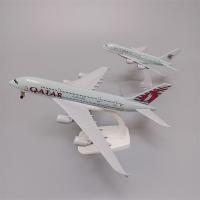 A380กาตาร์แอร์เวย์อากาศโลหะอัลลอยด์เครื่องบินจำลองแอร์บัสกาตาร์แอร์บัส380สายการบินเครื่องบินกับล้อเครื่องบินขนาด16ซม. 20ซม.