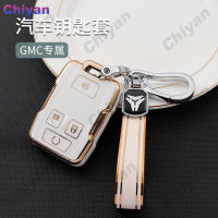 TPU Smart Car Key Case Cover Shell พวงกุญแจสำหรับ GMC Sierra 1500 2500 3500 Canyon Chevy Chevrolet Silverado Colorado Keyless Remote Fob ผู้ถือ Protector