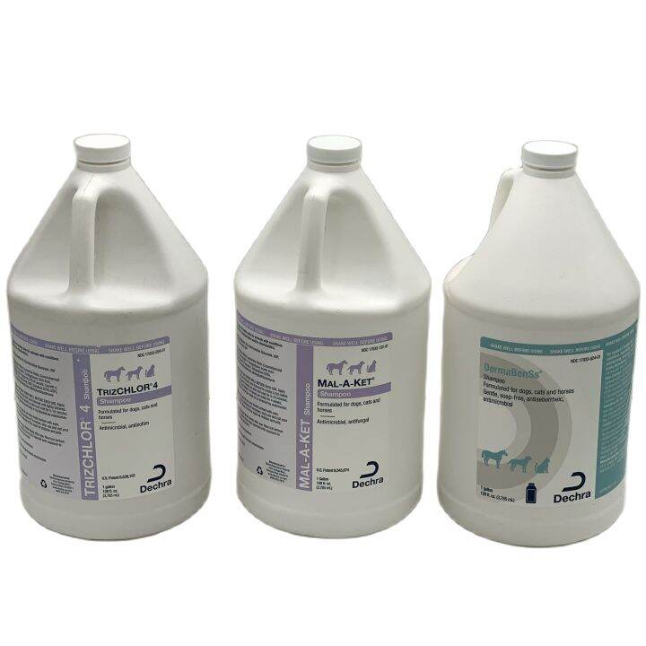 1Gallon Dechra DermaBenSS MalAKet TrizCHLOR Antimicrobial Antifungal Pet Shampoo for Dogs
