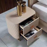 Nightstands ที่ทันสมัยเรียบง่ายสำหรับนักออกแบบห้องนั่งเล่นล็อกเกอร์ห้องโถงตู้เก็บของพลาสติกโต๊ะข้างเตียงเฟอร์นิเจอร์ห้องนอนหนัง