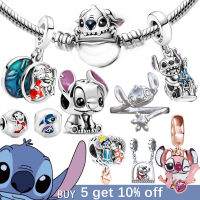 Disney Lilo Stitch Series Charms เงิน 925 Original Fit สร้อยข้อมือเงิน 925 Disney ลูกปัด Charm สำหรับผู้หญิงเครื่องประดับทำของขวัญ-Gamekj