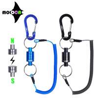 2022 Magnetic Release Clip Net Holder With Fishing Tool Coiled Lanyard Strong Magnet Carabine Fast Buckle Anti-Drop Rope Tackle Cable Management