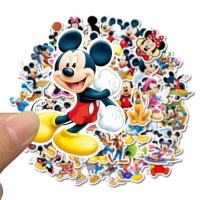 ?พร้อมส่ง?Disney Mickey mouse pooh donald duck มิกกี้ 50 แผ่น พีวีซี กันน้ำ สติ๊กเกอร์