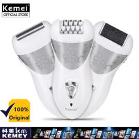 Kemei Epilator Rechargeable 3 In 1 Lady Electric Razor Hair Calluses Device Depilador Removal for Women Foot Care